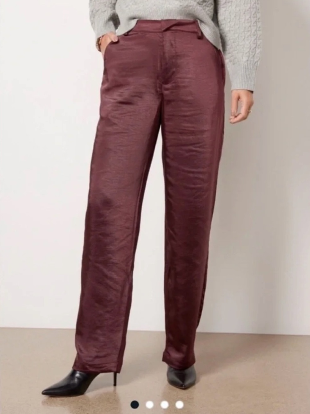 NWOT Good American Malbec Satin Pants 6/28
